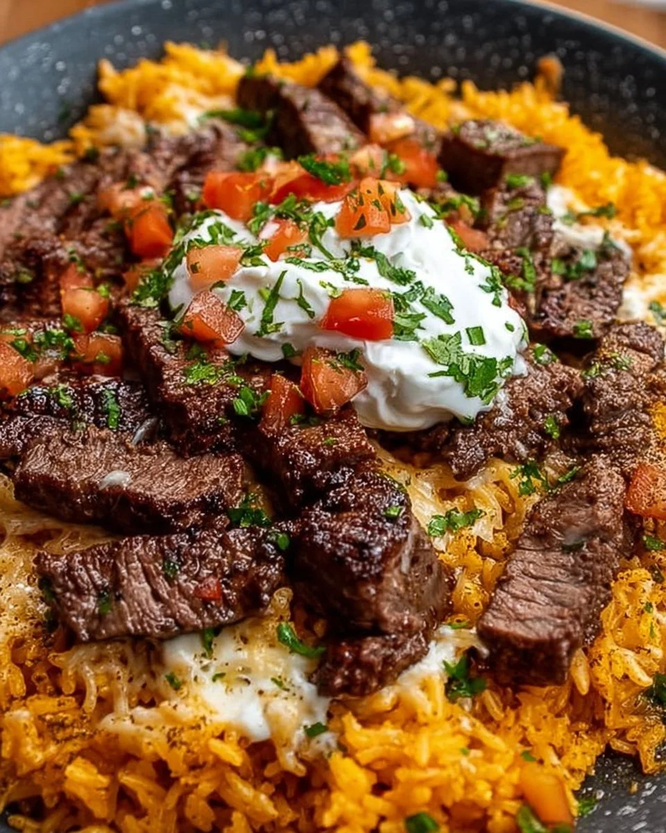 Steak Cheese Rice